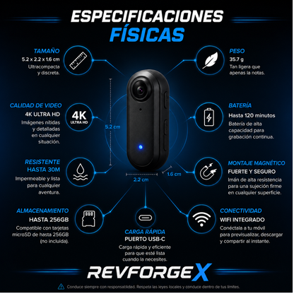 RevForgeX ONE - Camara Magnetica 4k